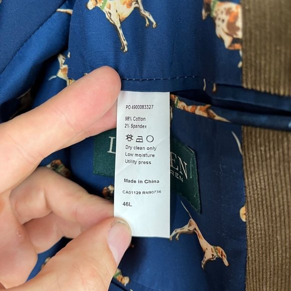 Lauren Ralph Lauren Corduroy Elbow Patch Blazer Size 46L - Picture 6 of 6